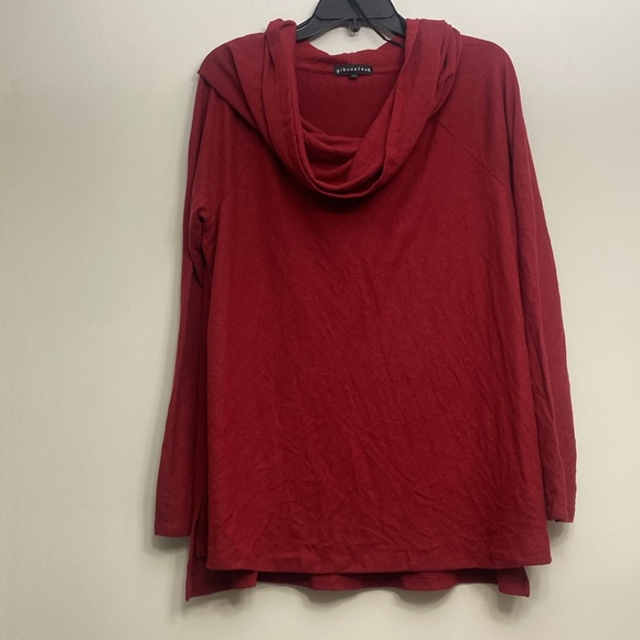 Gibson Look Red Convertible Neckline Long Sleeved Sweater Top Womens Large NEW - Picture 6 of 7